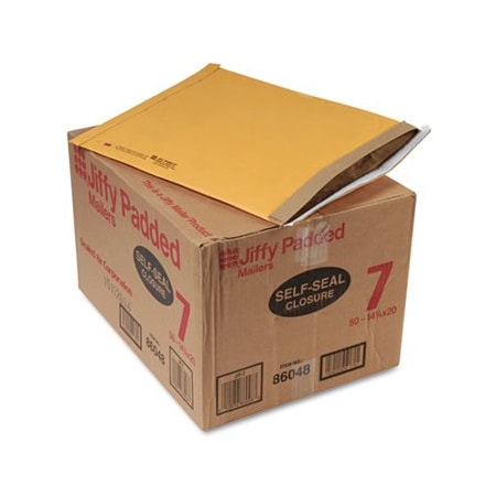 Essendant Industrial AA-Sealed Air Jiffy Padded Self Seal Mailer, #7, 14-1/4in x 20in, Natural Kraft, 50PK 64542